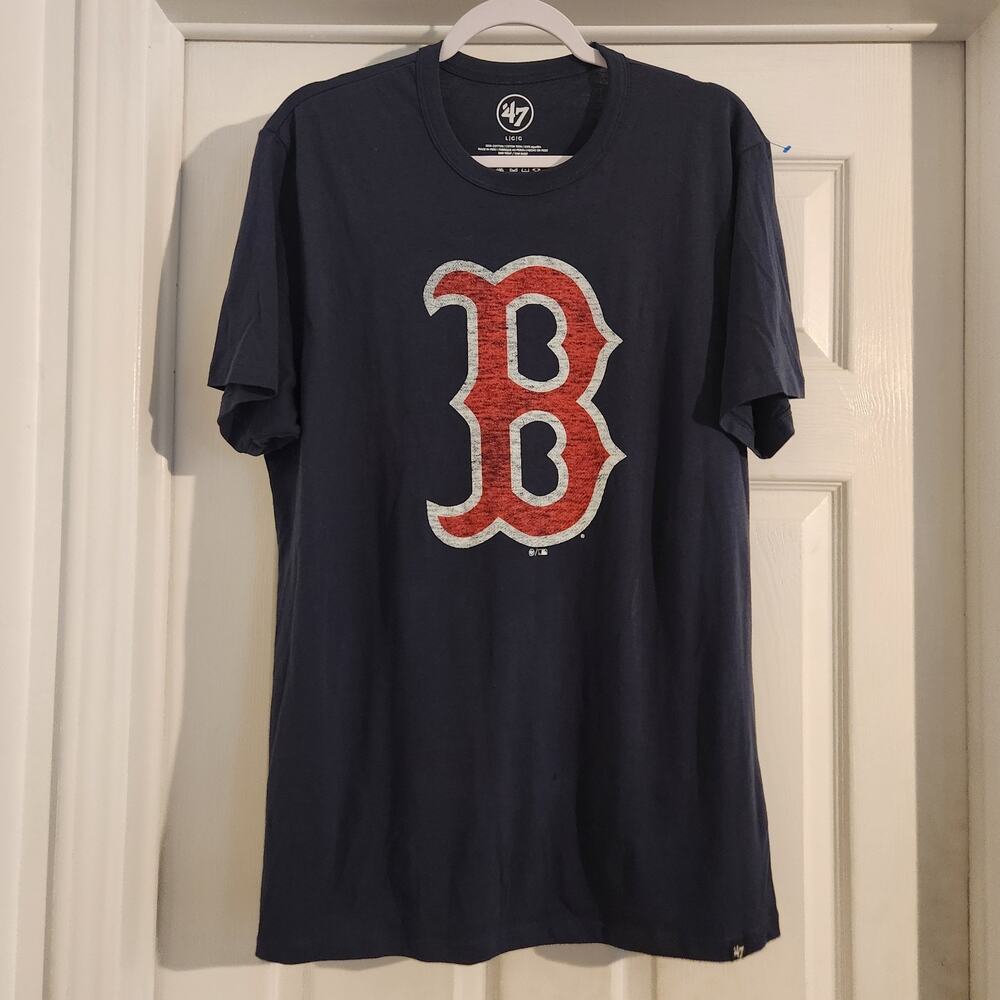 '47 Boston Mens Tshirt Blue Large "B" Logo L